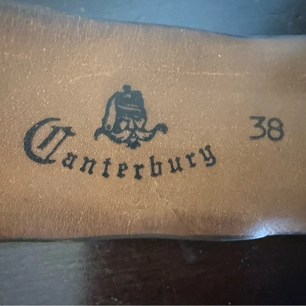 VTG CANTERBURY Brown Leather w/ Suede Crafted Brass Buckle Men's Belt 38